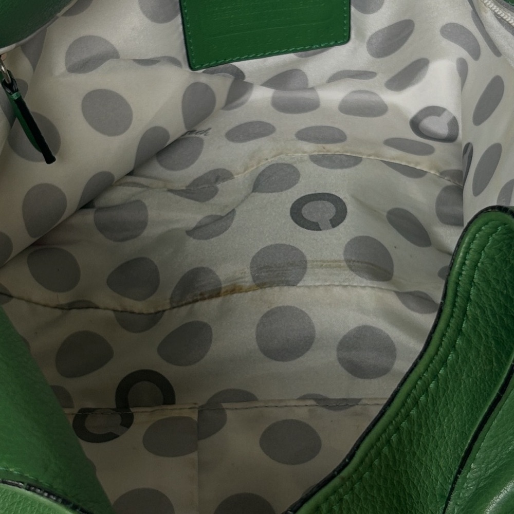 Coach Julia Green Pebbles Leather Tote Bag - Picture 6 of 6